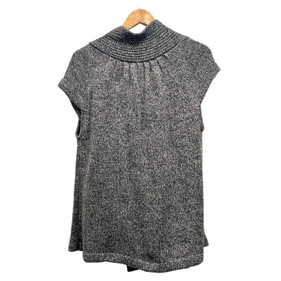 Lapis Womens Gray Cap Sleeve Knitted Front Pockets Cardigan Sweater Size Medium - Picture 2 of 12